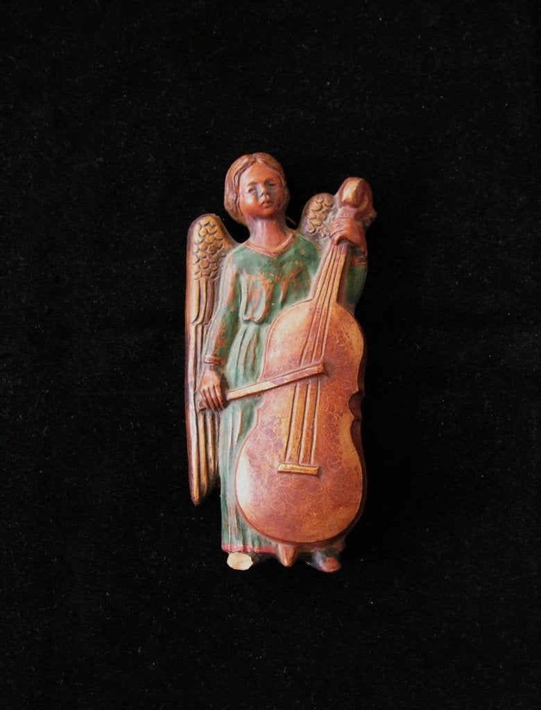 Muurhanger Engel met Muziekinstrument, Huis en Inrichting, Woonaccessoires | Wanddecoraties, Gebruikt, 8 cm, 17 cm, Vintage