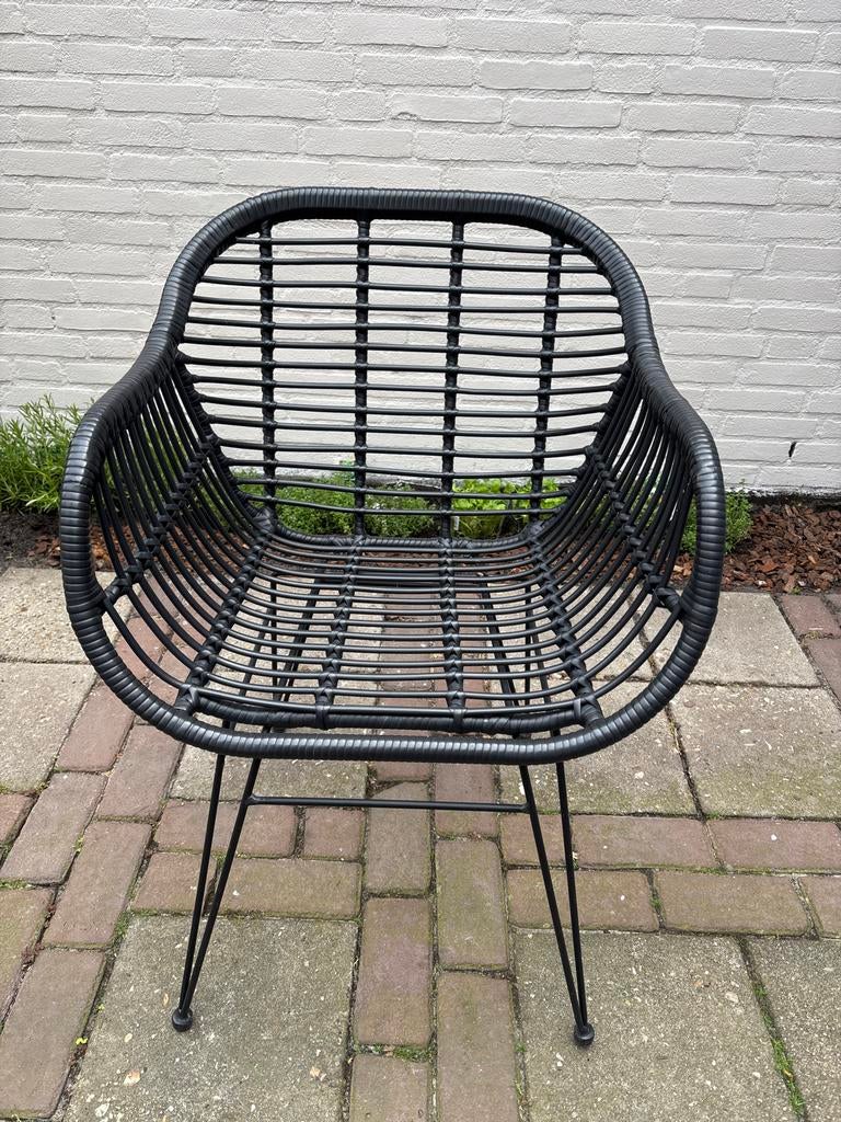 Set van 4 zwarte stoelen - Zo goed als nieuw, Ophalen, Zwart, Zo goed als nieuw, Vier