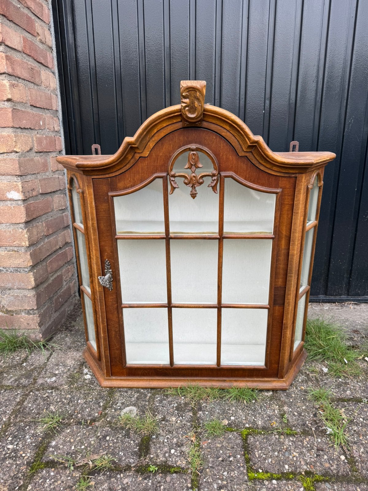 Vintage wortelnoten houten kastje / vitrinekastje, Huis en Inrichting, Minder dan 100 cm, 25 tot 50 cm, 50 tot 100 cm, Ophalen of Verzenden
