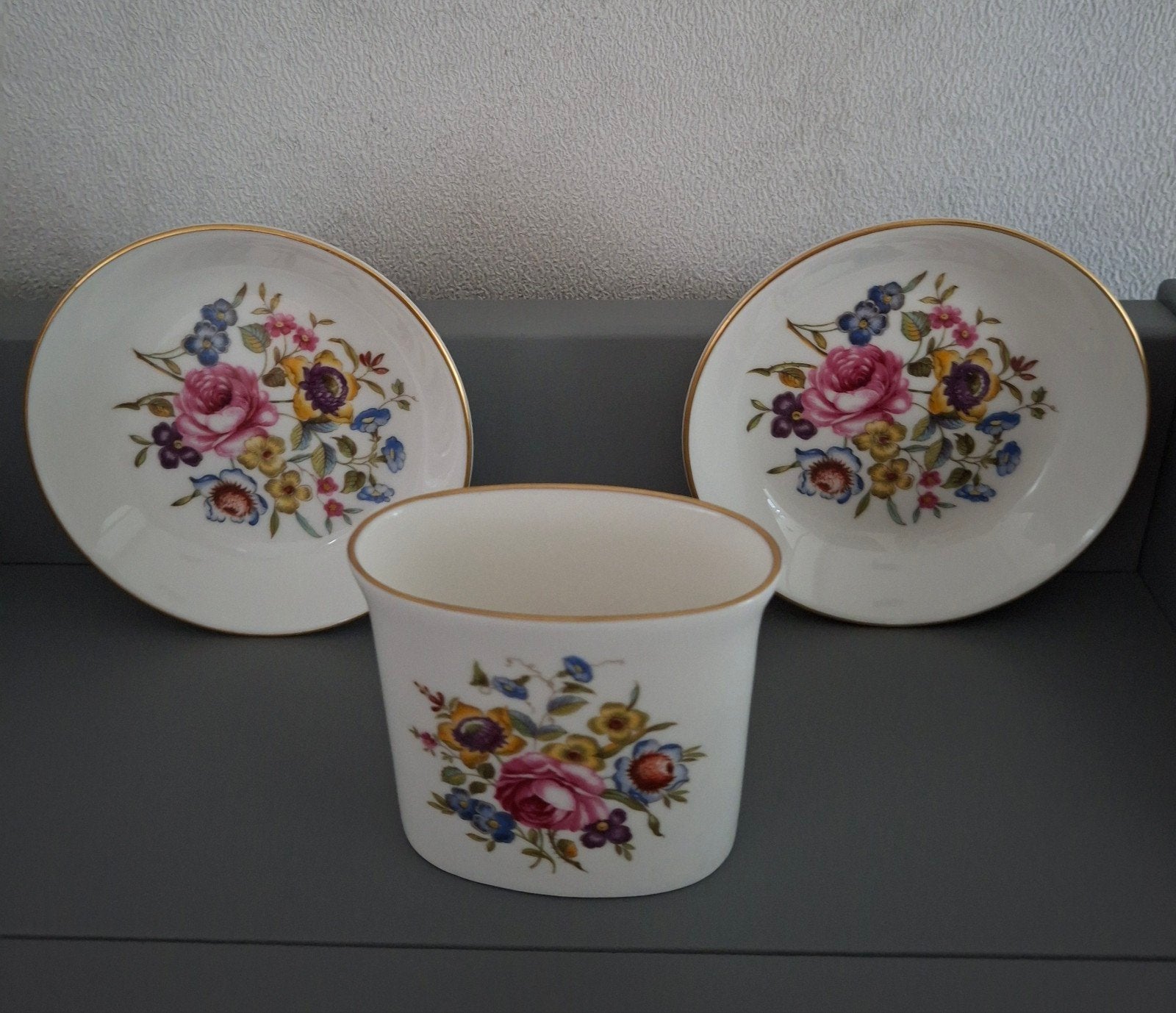 Royal Worcester Bordjes + Houder Fine Bone China Porselein, Ophalen of Verzenden