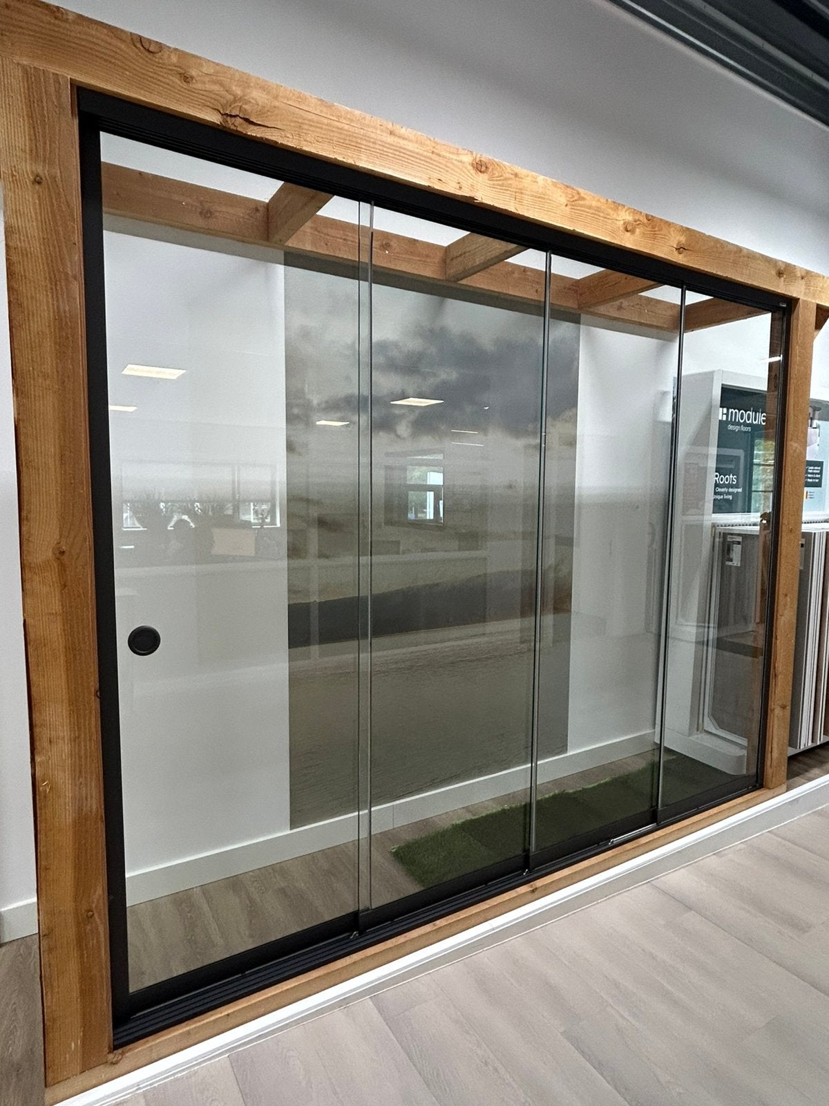 Glazen schuifwand 4 delig 3000 b x 2400 h, Ophalen of Verzenden, Nieuw, Serre
