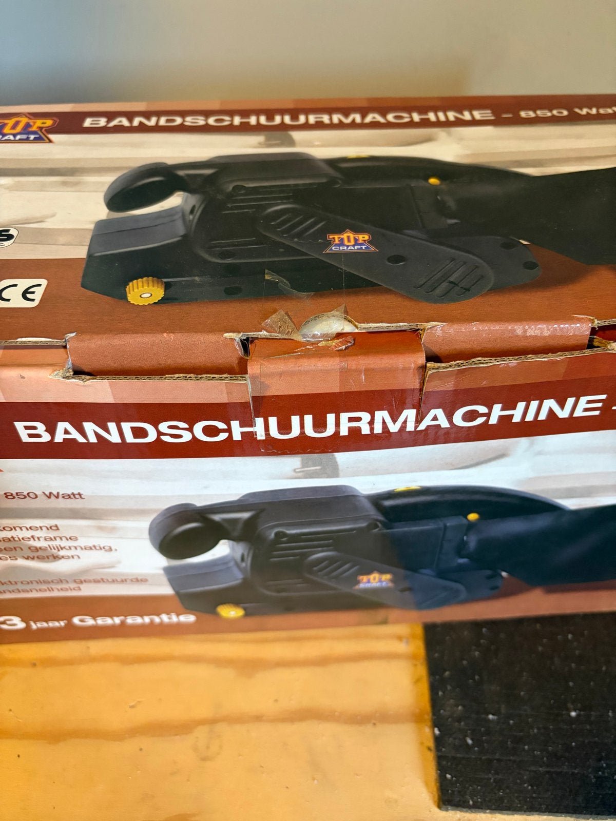 Top Craft Bandschuurmachine 850 Watt - Nieuw in doos, Ophalen, Gebruikt, 600 tot 1200 watt, Bandschuurmachine