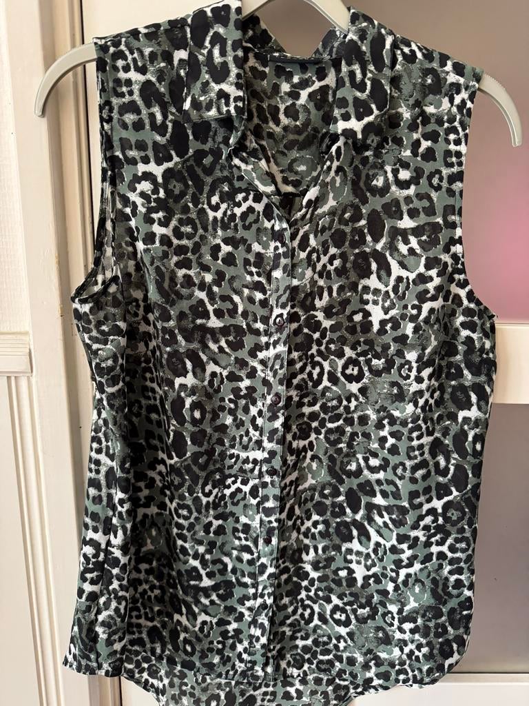 Mouwloze blouse met tijgerprint, Ophalen, Gedragen, Maat 46/48 (XL) of groter, Groen