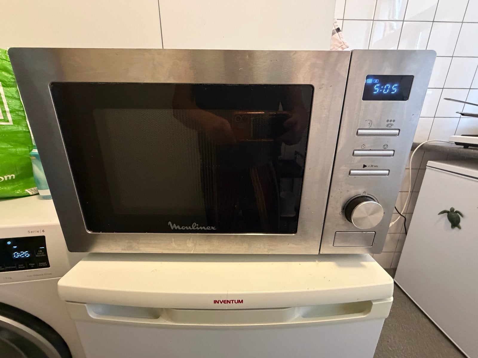 Moulinex Combimagnetron zilverkleurig, Ophalen, Combimagnetron, Gebruikt, Grill