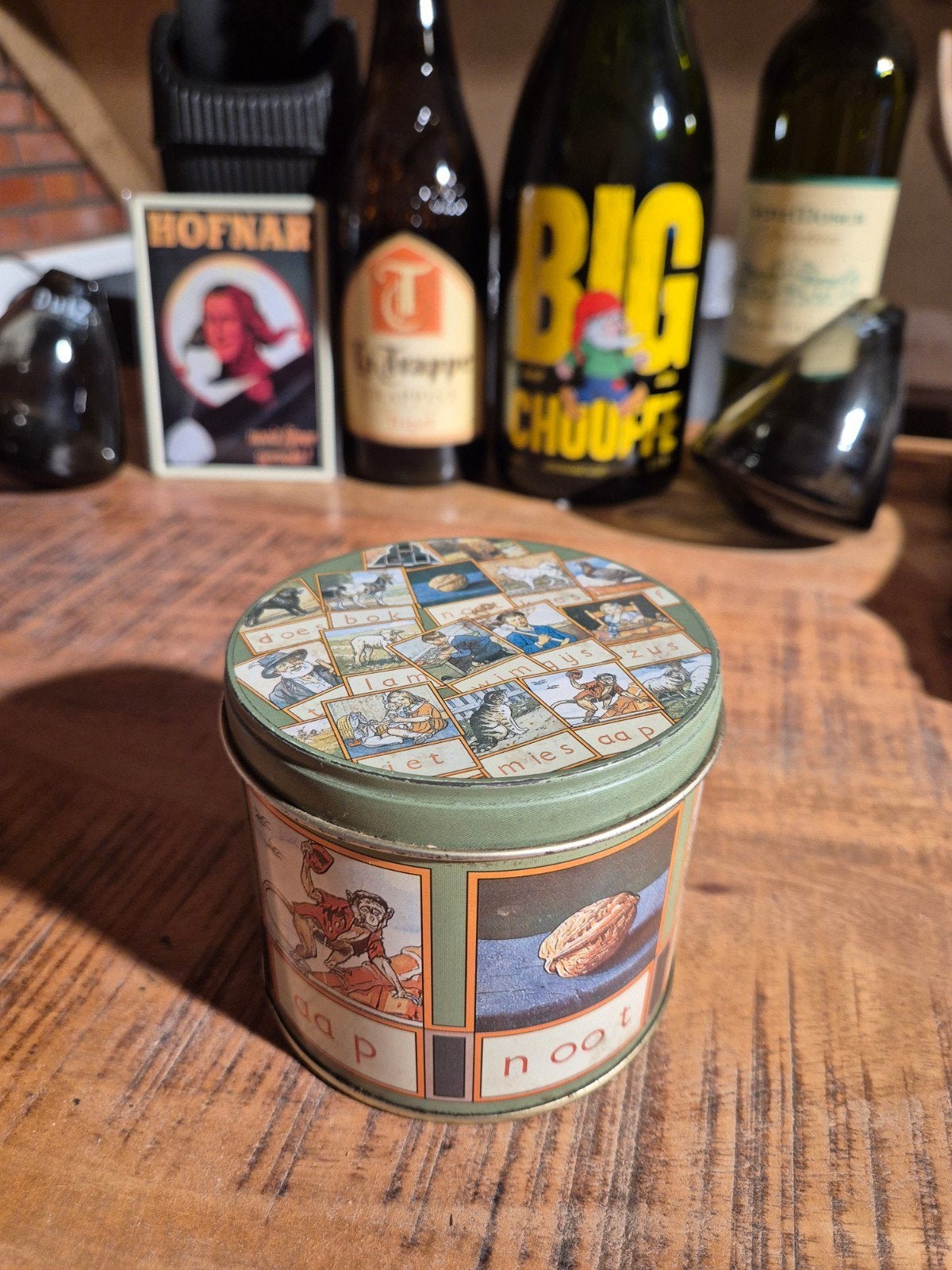 Aap Noot Mies vintage blik, Verzamelen, Blikken, Ophalen of Verzenden, Zo goed als nieuw, Overige