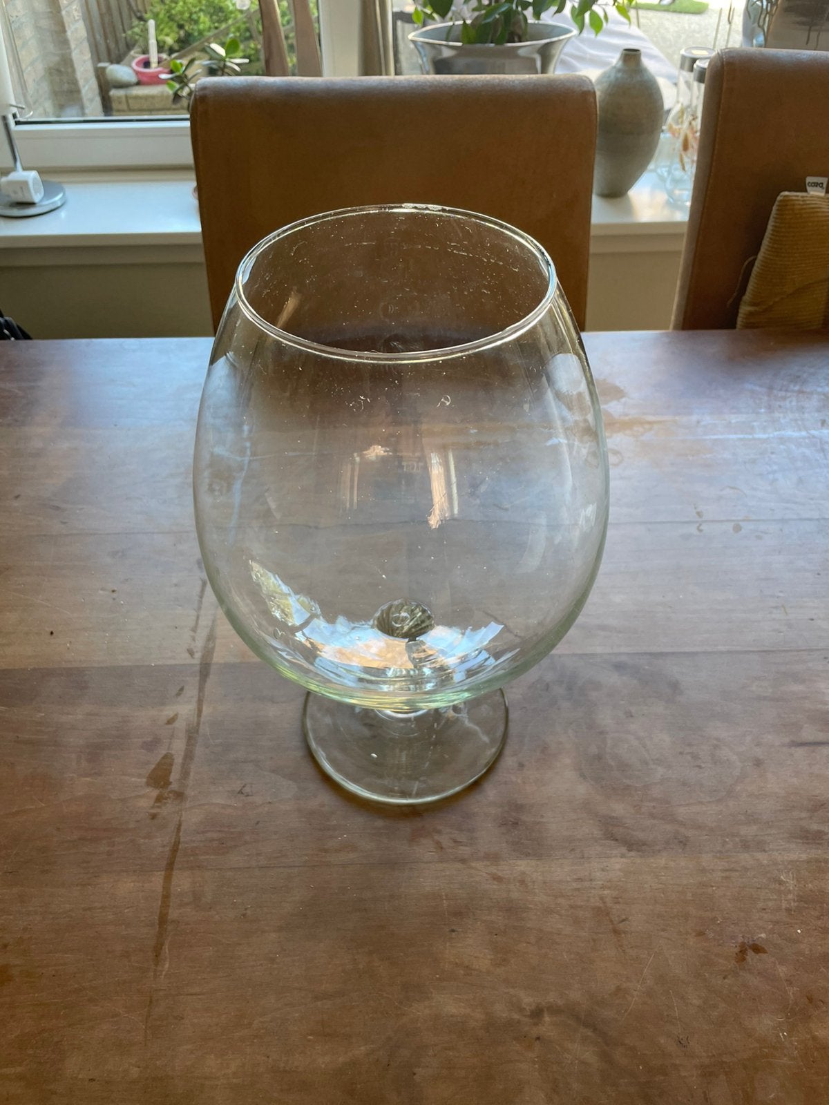 Mooie glazen stolp vaas kom op voet, Ophalen, Overige kleuren, Minder dan 50 cm, Glas