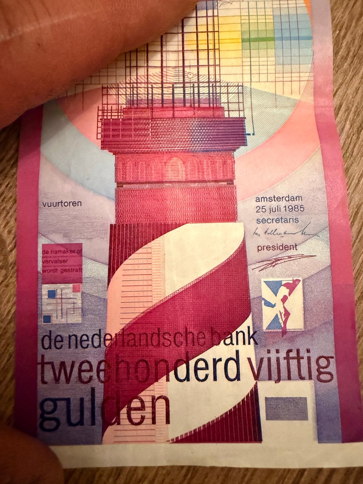 Zeldzaam 250 Gulden Biljet 'Vuurtoren' - De Nederlandsche Ba, Ophalen, 250 gulden, Los biljet