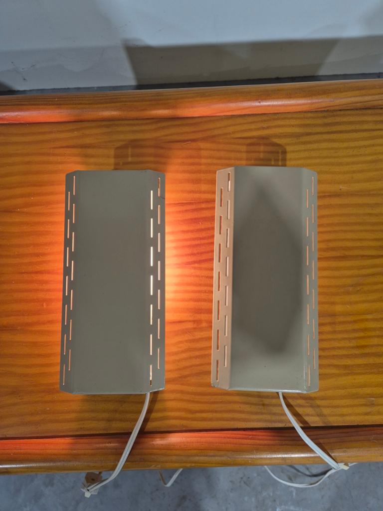 2 vintage zandkleurige leeslampje bed lampjes design, Ophalen of Verzenden