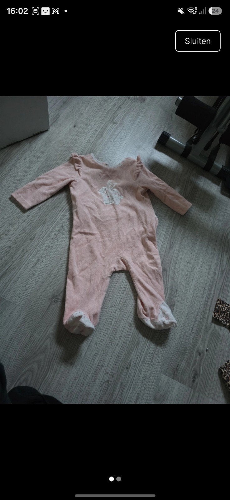 Roze boxpakje maat 80 met konijntje, Ophalen of Verzenden, Gebruikt, Onbekend, Meisje