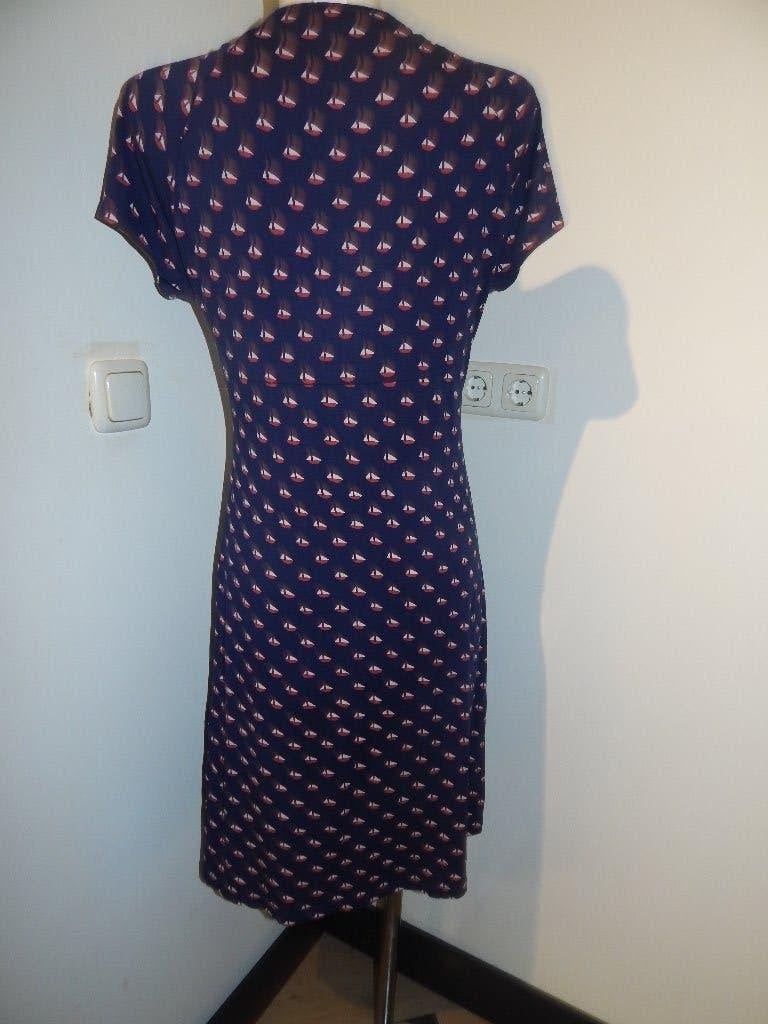 King Louie donker blauwe jurk bootjes print kleur M, Maat 38/40 (M), Zo goed als nieuw, Knielengte, King Louie