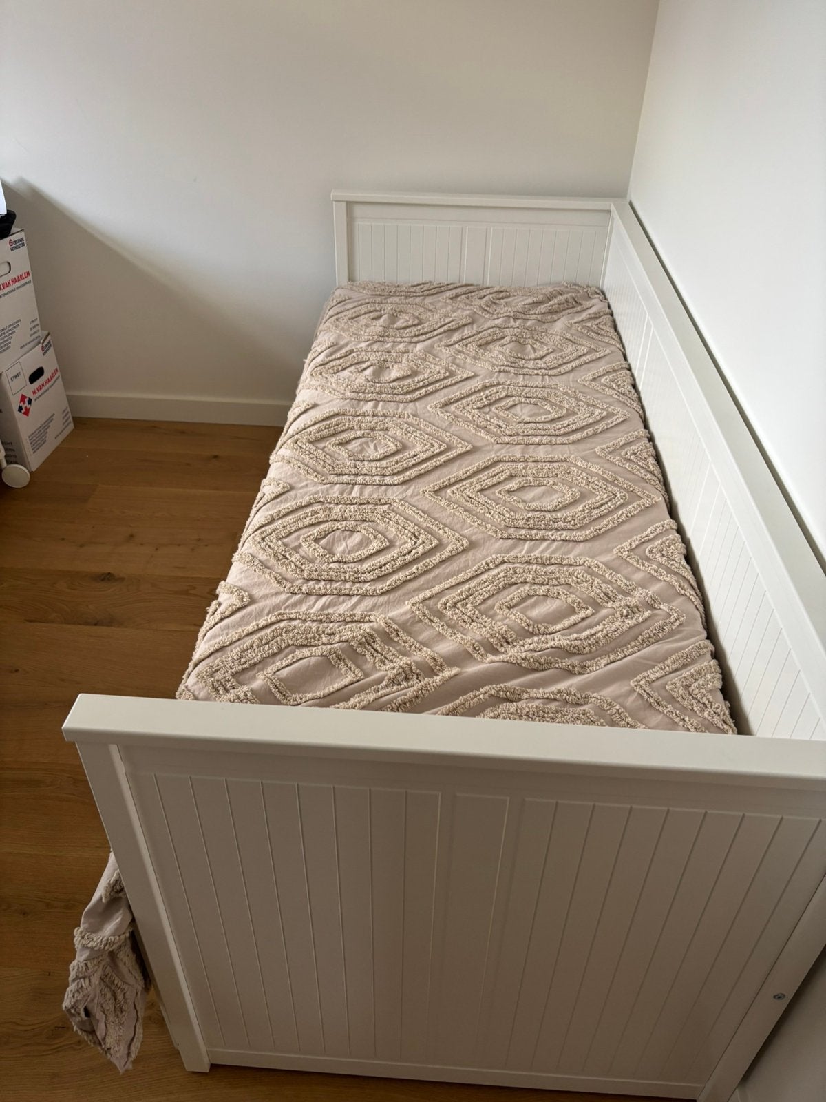 IKEA Hemnes uitschuifbare tweepersoons bedbank met 3 lades, Ophalen, Verstelbaar, 90 cm, Hemnes