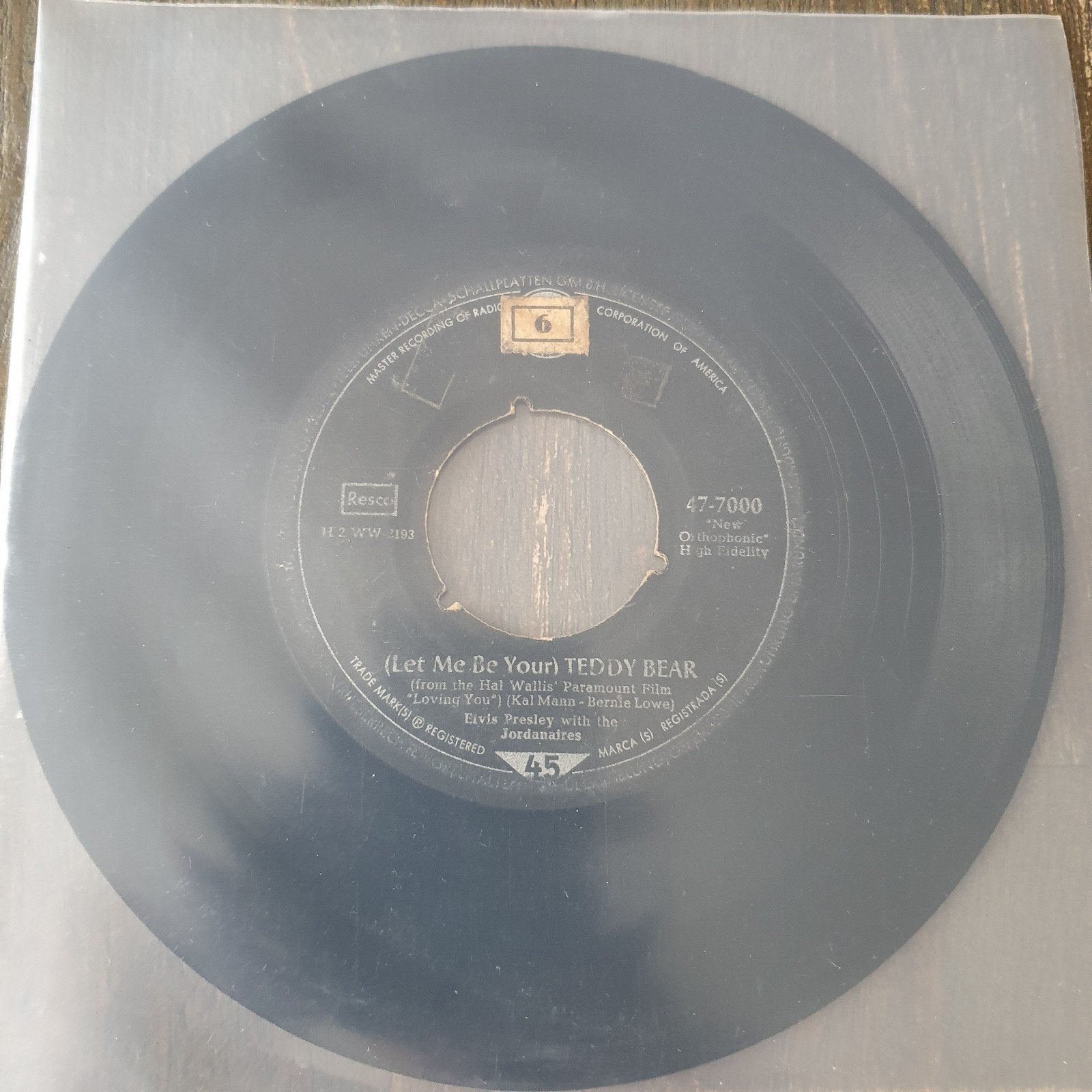 Elvis Presley - Loving You / Teddy Bear 7 inch vinyl (1957), Cd's en Dvd's, Ophalen, Gebruikt, Originele persing, 7 inch