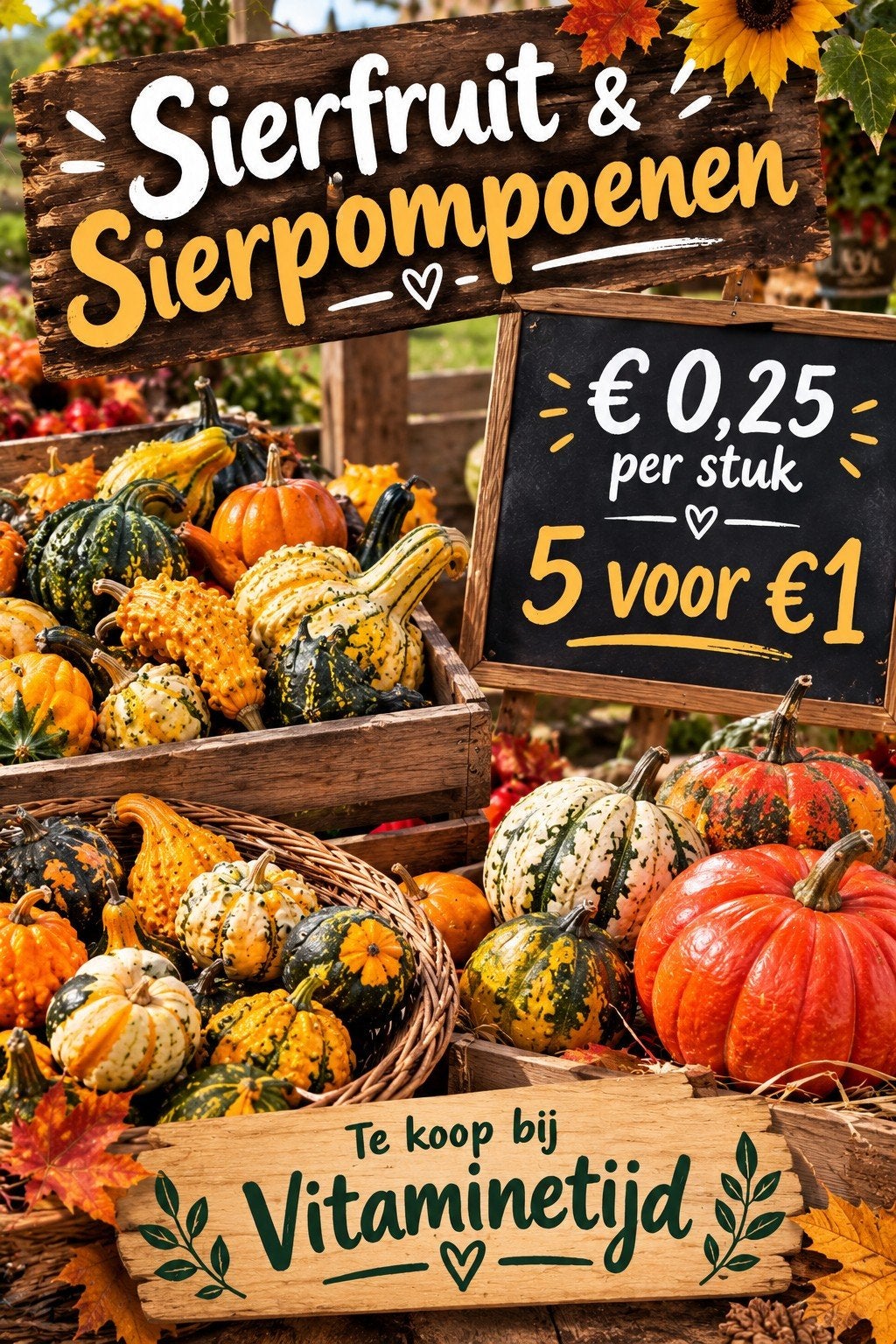 Sierfruit & Sierpompoenen - Diverse soorten, Ophalen, Eenjarig, Overige soorten, Volle zon
