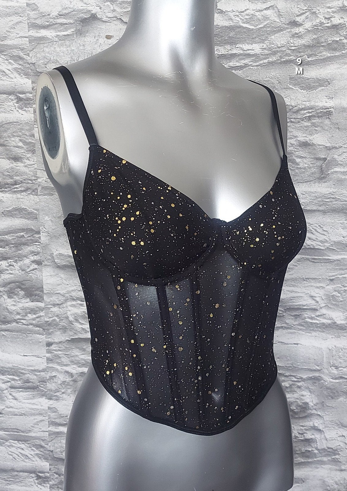 Sexy Zwart korset met gouden stippen, Onbekend, Ophalen of Verzenden, Zwart, Body of Korset
