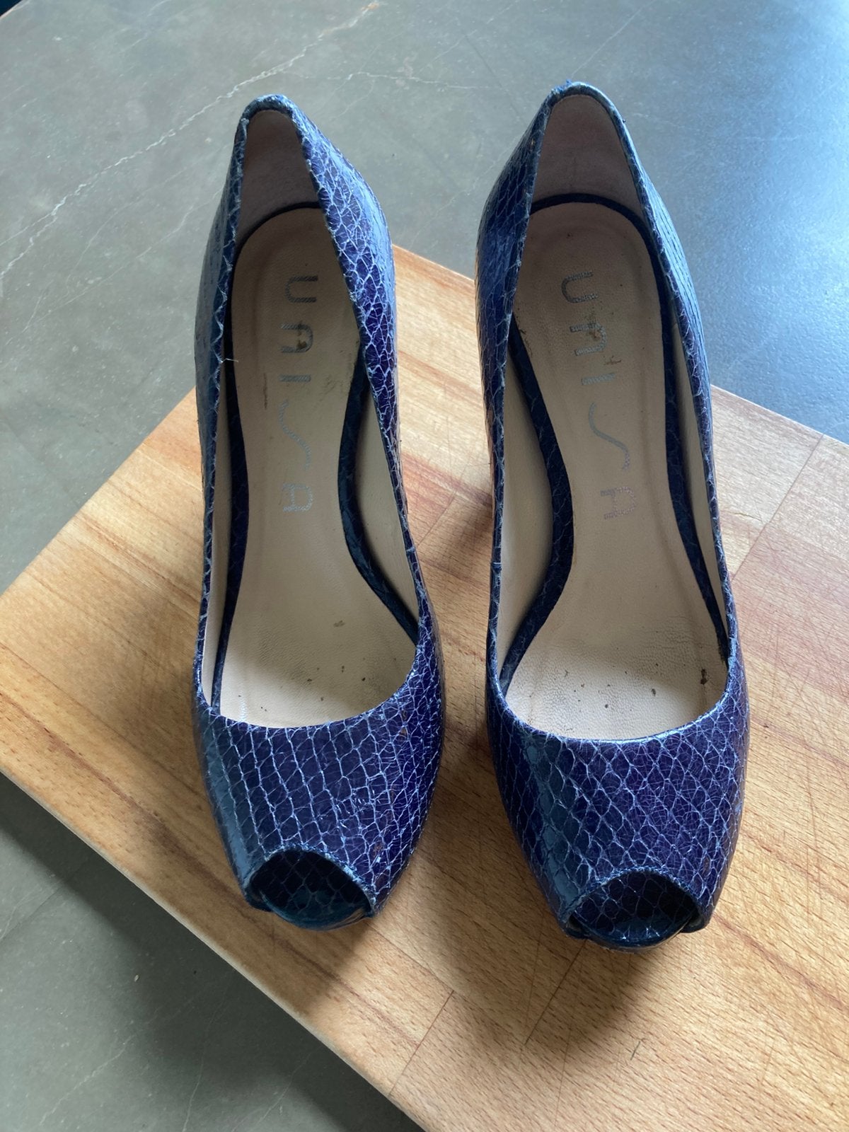 Unisa pumps peeptoe, Pumps, Blauw, Ophalen of Verzenden, Gedragen