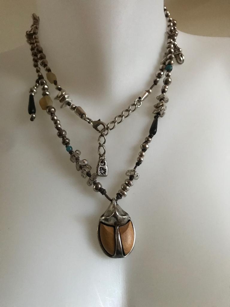Uno de 50 ketting (125) lang met scarabee geluksbrenger, Overige materialen, Verstelbaar, Nieuw, Ophalen of Verzenden