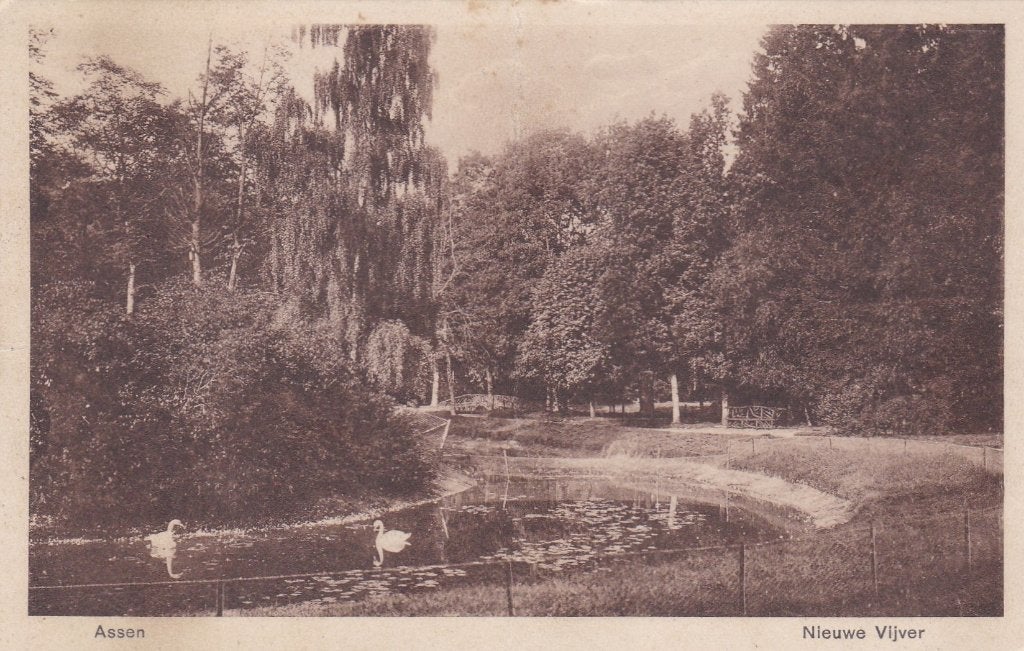 19135 Assen Nieuwe Vijver gelopen 1932 Drenthe Norg Rolde, Verzenden, 1920 tot 1940, Gelopen, Drenthe