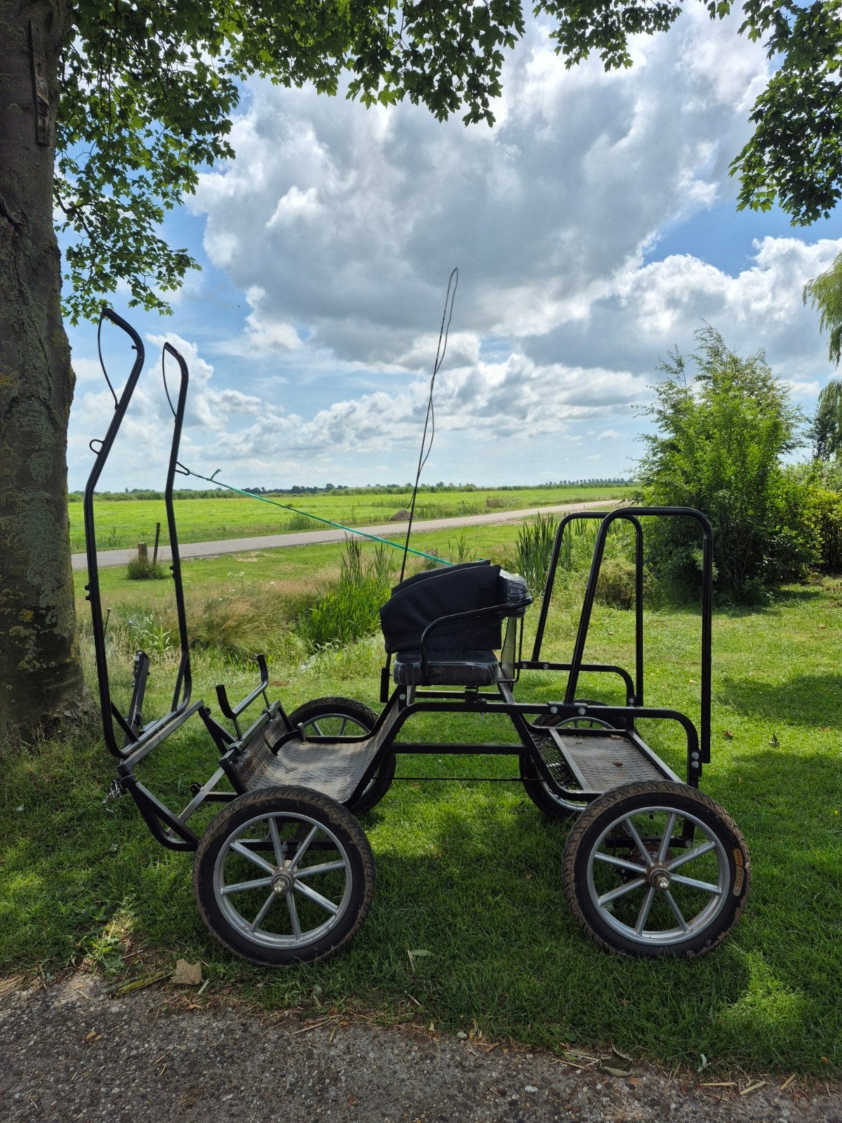 Leuk, licht 4 wielig menwagentje voor shetlander of A pony, Gebruikt, Pony, Gesloten