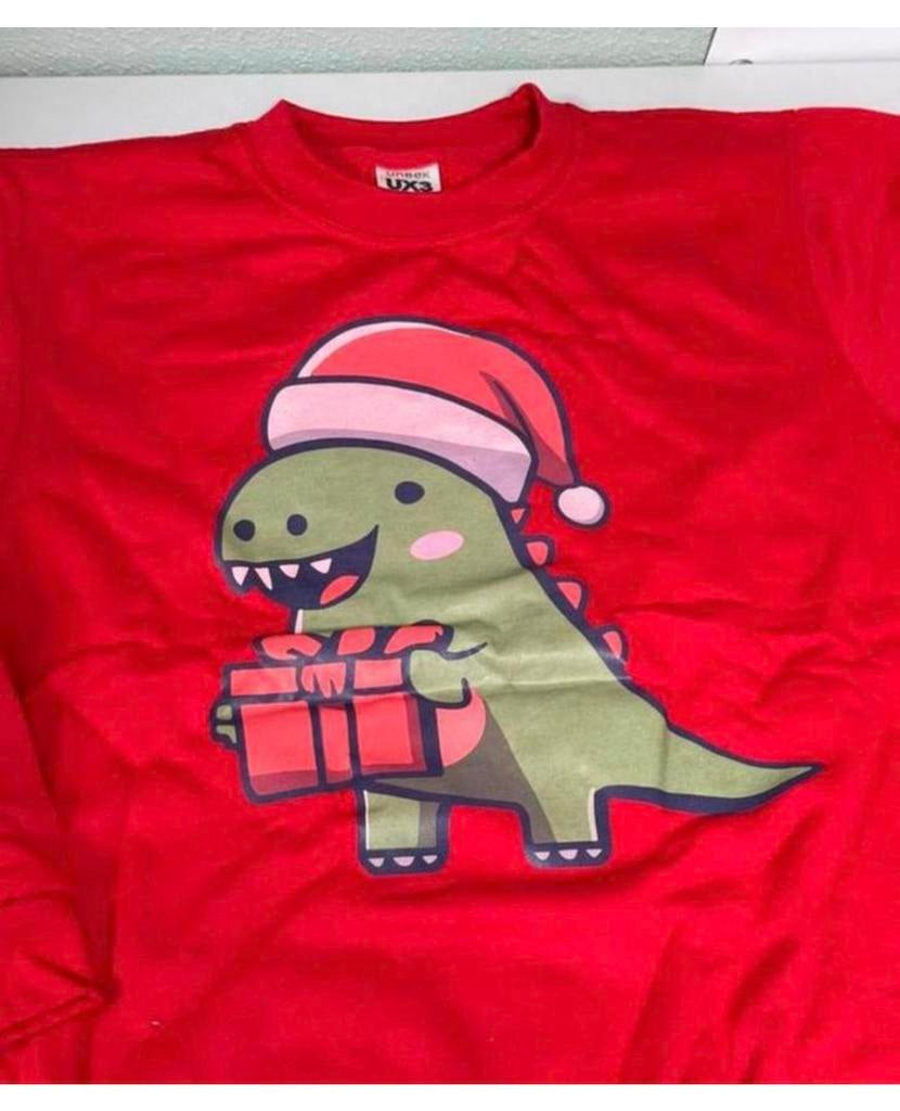 Dinosaurus Dino Christmas Kersttrui trui L rood sweater, Kleding | Heren, Maat 52/54 (L), Nieuw, Ophalen of Verzenden, H