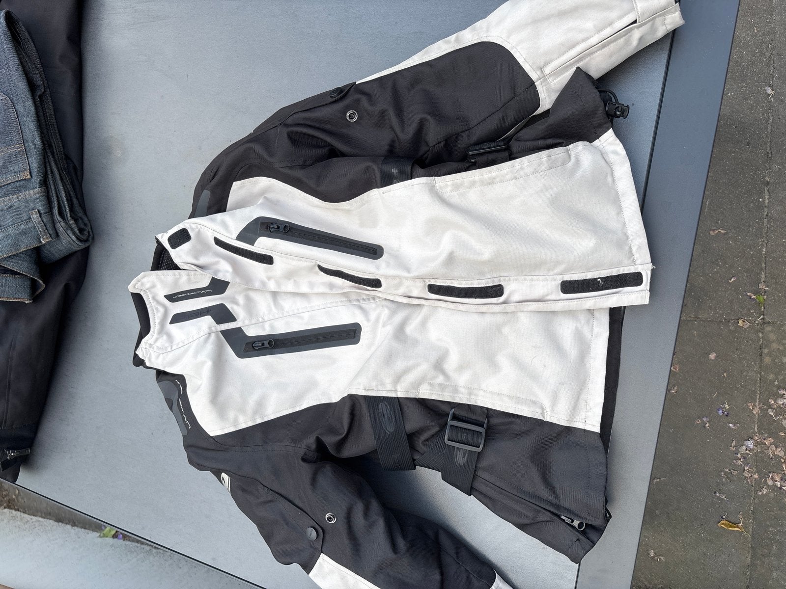 Held textiel motorjas - Zwart/Wit, Motoren, Kleding | Motorkleding, Ophalen of Verzenden, Tweedehands, Heren, Jas | textiel