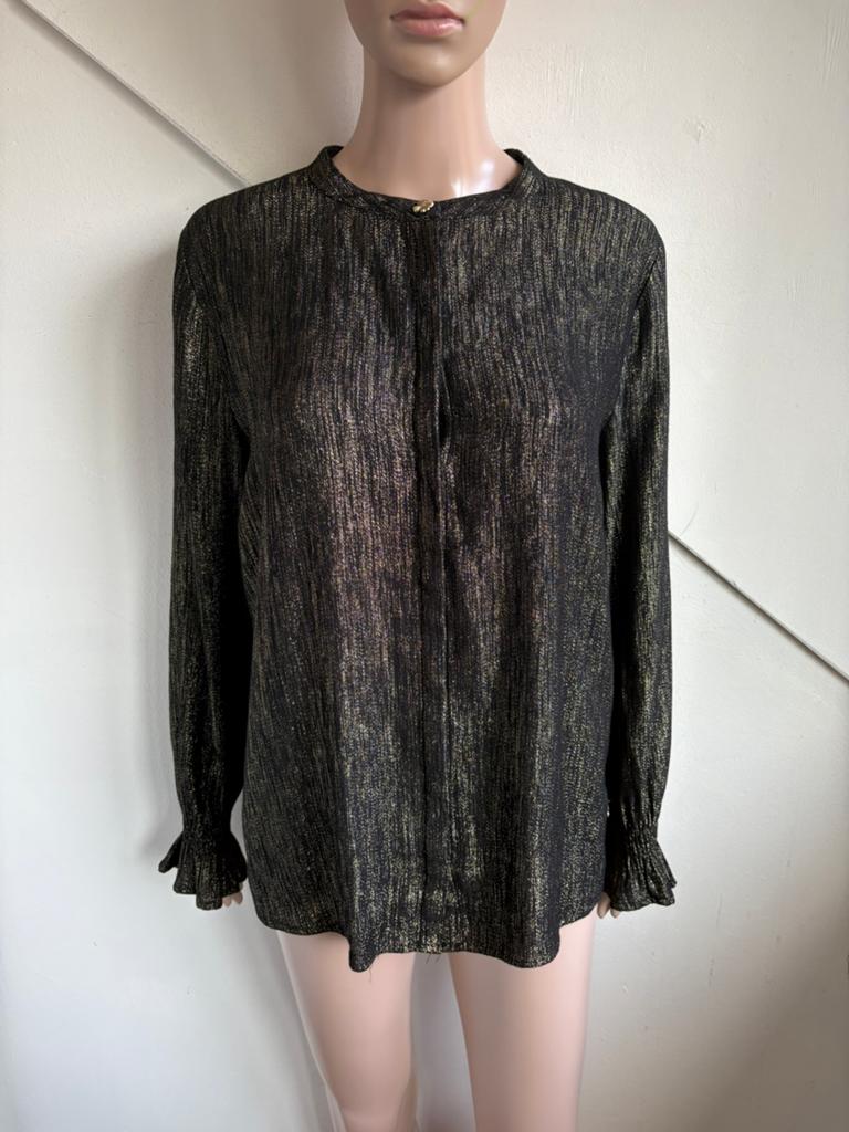 Fabienne Chapot studio blouse maat 38 zwart goud glinster, Kleding | Dames, Ophalen of Verzenden, Zo goed als nieuw, Maat 38/40 (M)