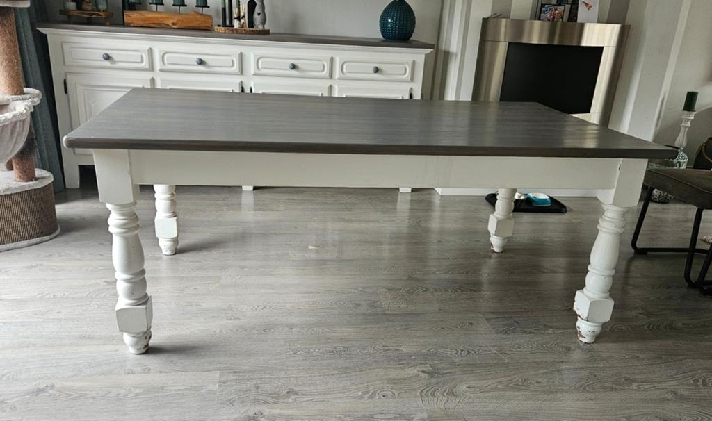 Eettafel met landelijke uitstraling, Huis en Inrichting, Tafels | Eettafels, Gebruikt, Vier personen, Rechthoekig, Overige houtsoorten