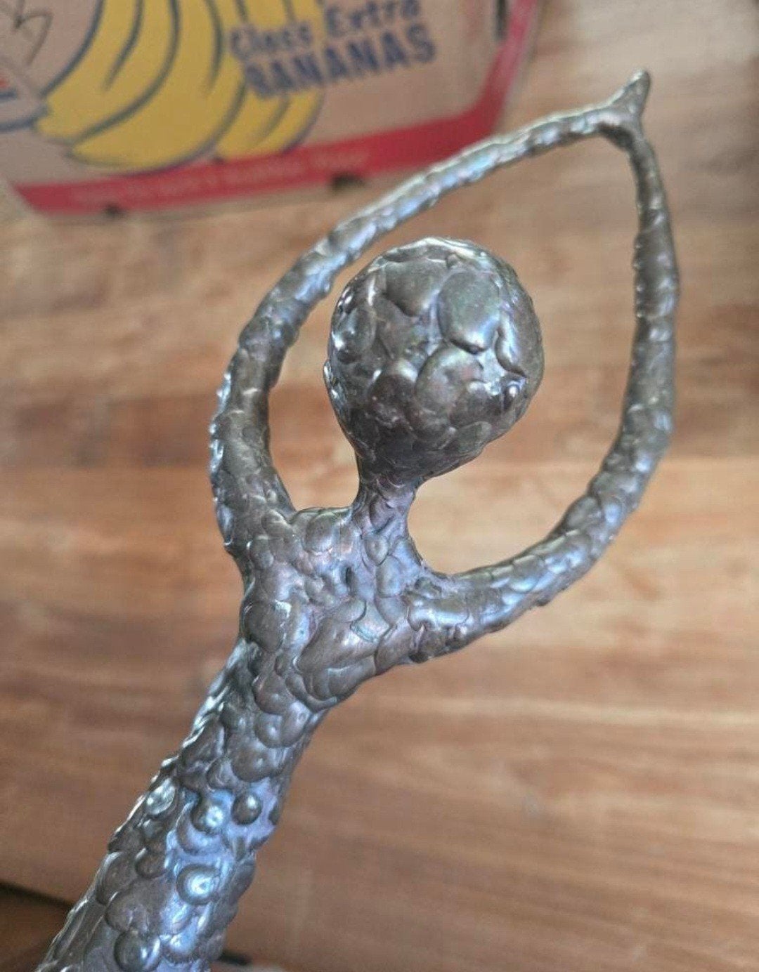 Abstract bronzen beeld van een dansende figuur, Gepatineerd, Brons, Beeld, Abstract