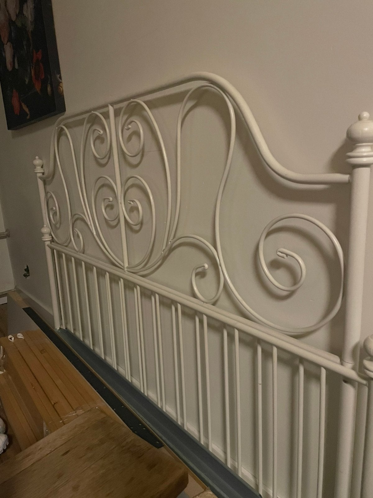 Wit metalen bedframe 160x200 incl lattenbodem, Huis en Inrichting, Ophalen, Gebruikt, Wit, Tweepersoons