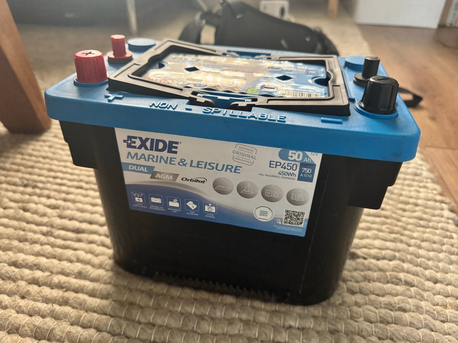 Exide Marine & Leisure Dual AGM Accu EP450 50Ah, Gebruikt, Overige automerken