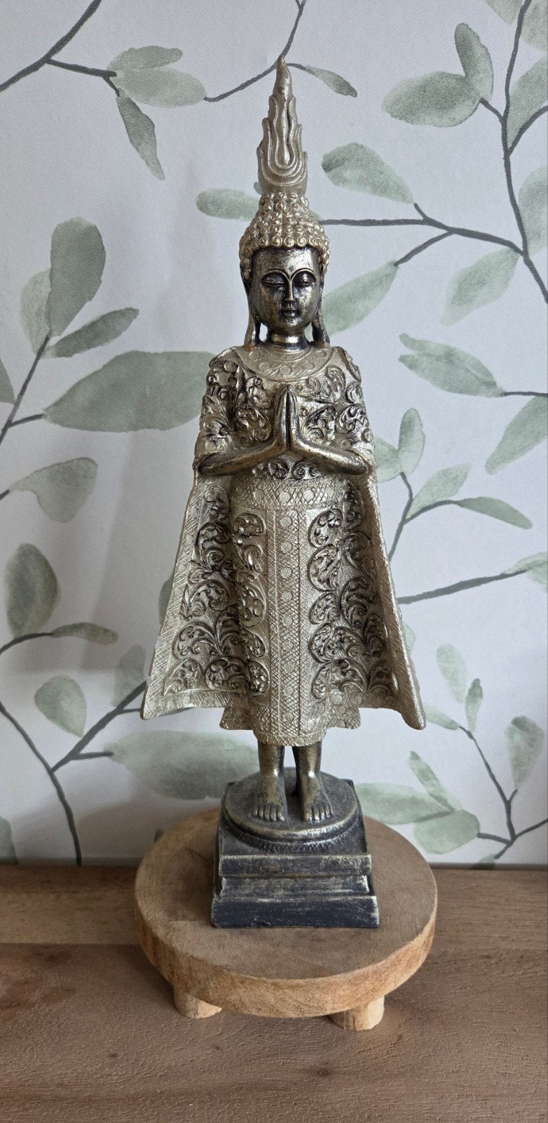 Goudkleurige boeddha 36cm, Huis en Inrichting, 36 cm, Ophalen of Verzenden, Zo goed als nieuw, Goud
