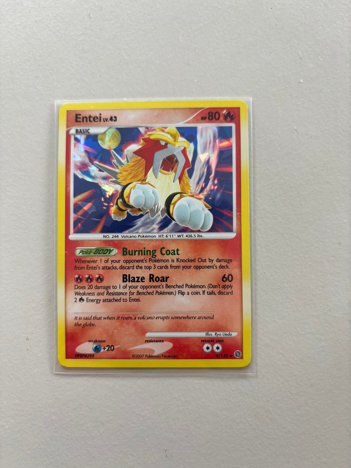 Entei lv. 43 pokemon kaart, Ophalen of Verzenden, Zo goed als nieuw