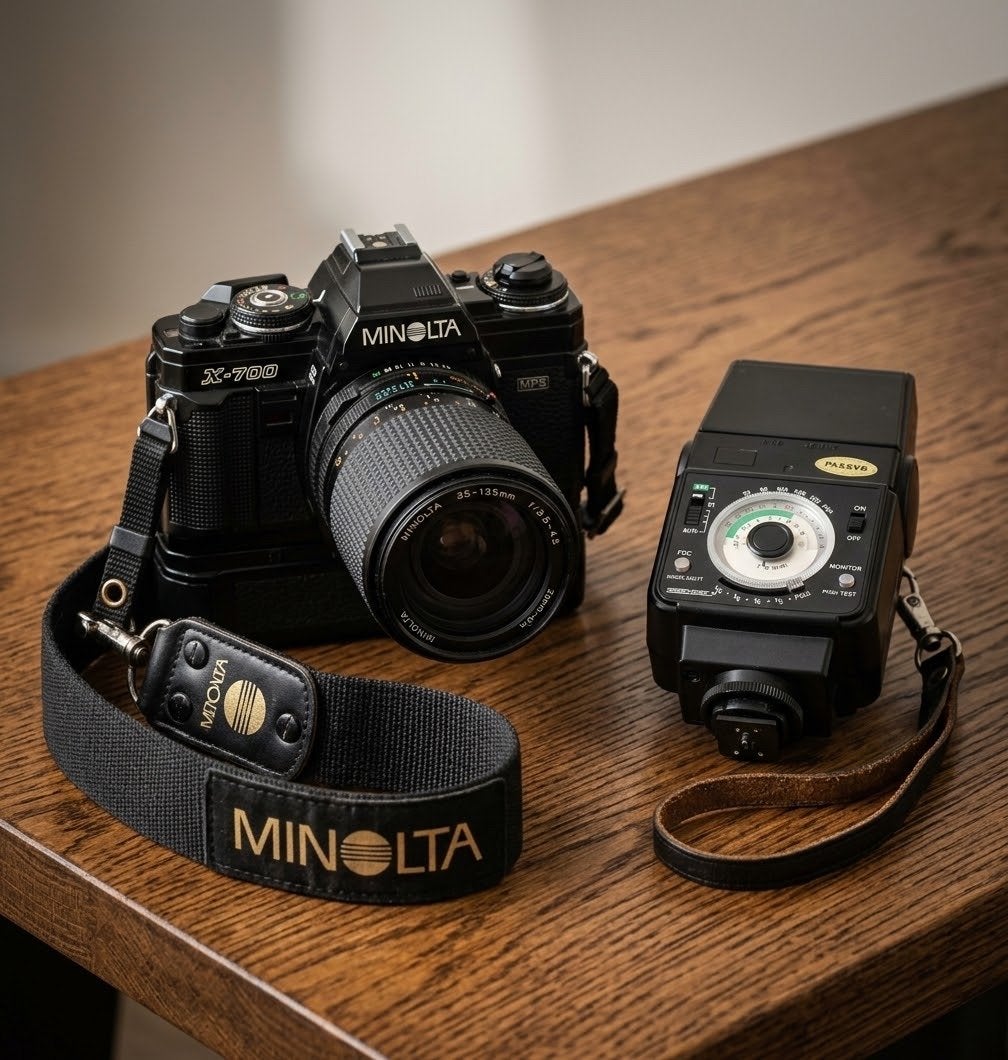 Minolta X-700 Spiegelreflexcamera met 35-135mm lens, Ophalen of Verzenden, Zo goed als nieuw, Spiegelreflex, Minolta