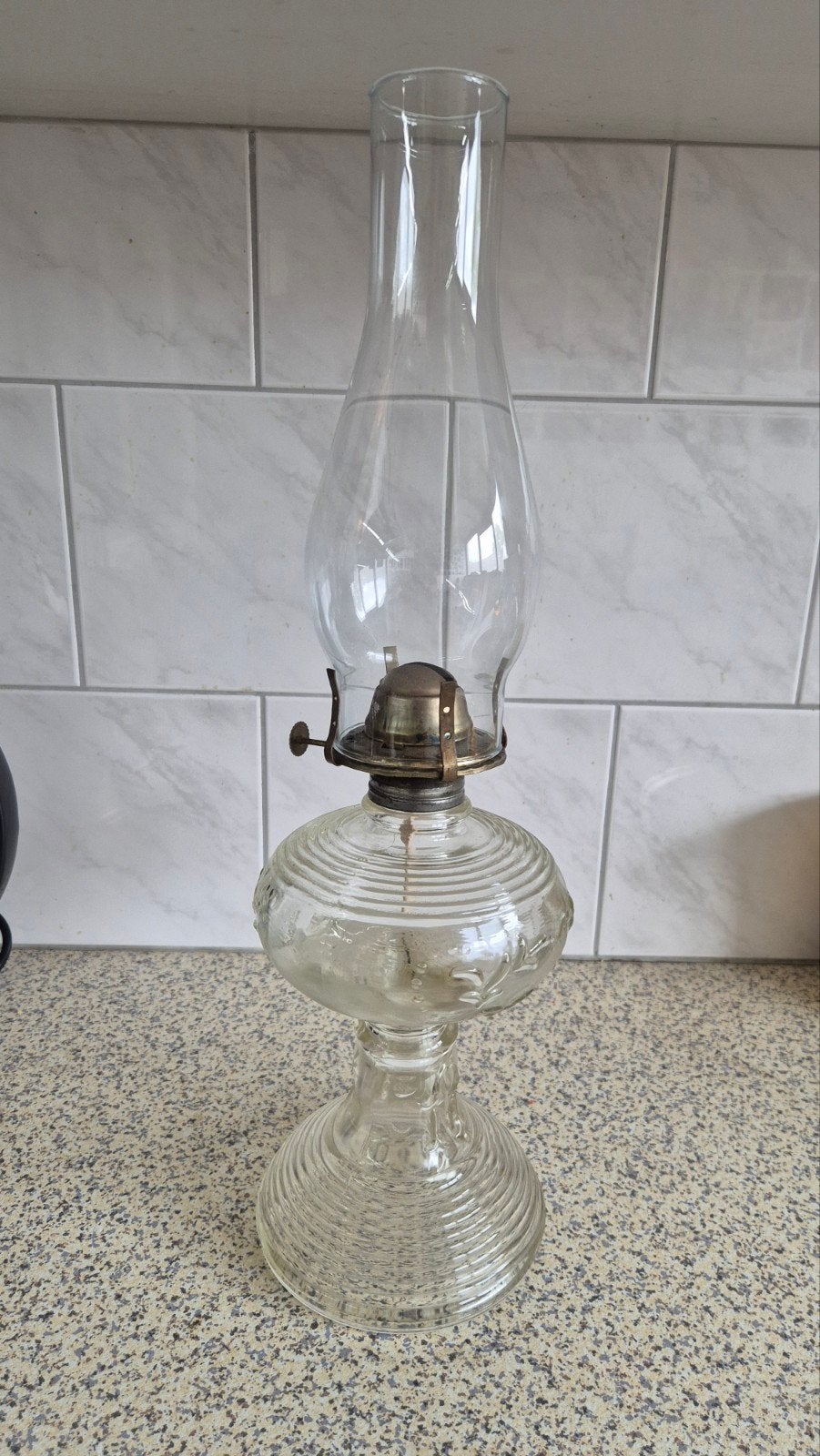 Antieke Olielamp Petroleumlamp van glas, Ophalen