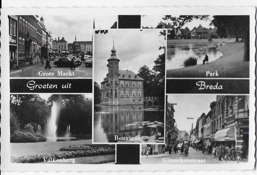 Q2782 oude ongelopen ansichtkaart groeten uit Breda, Ophalen of Verzenden, 1960 tot 1980, Gelopen, Noord-Brabant