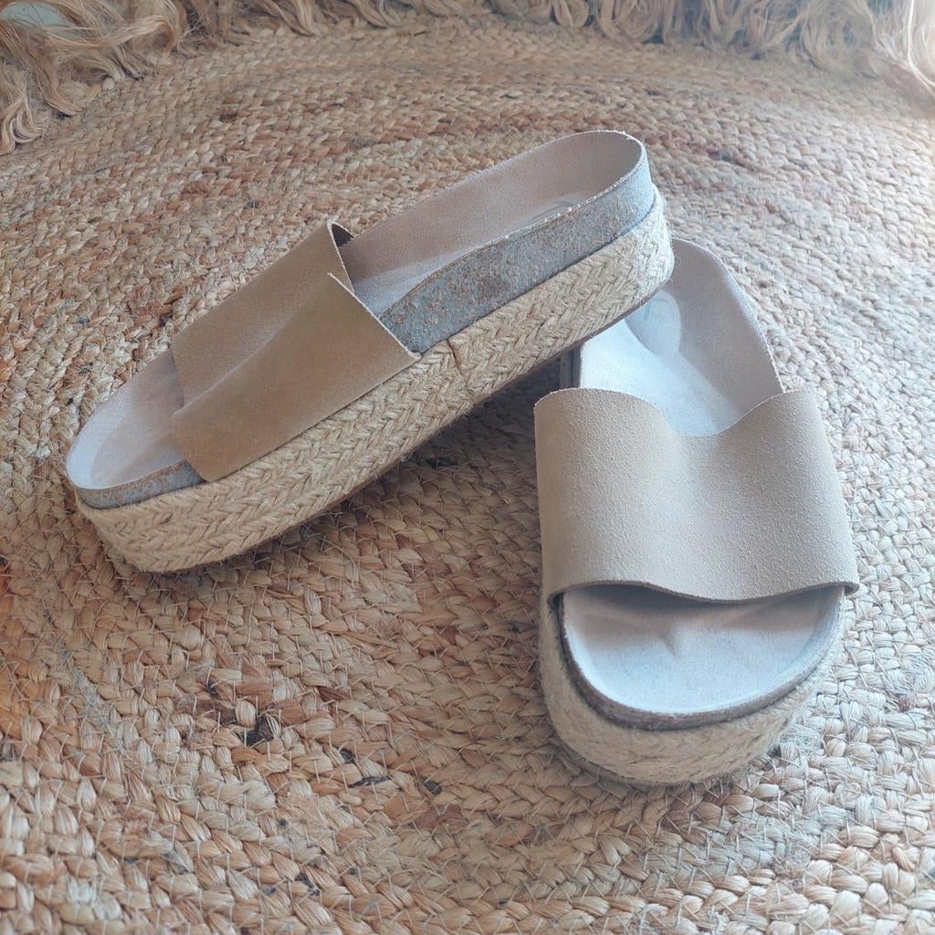 Mooie leren dames slipper maat 36, Ophalen of Verzenden, Zo goed als nieuw, Zwart
