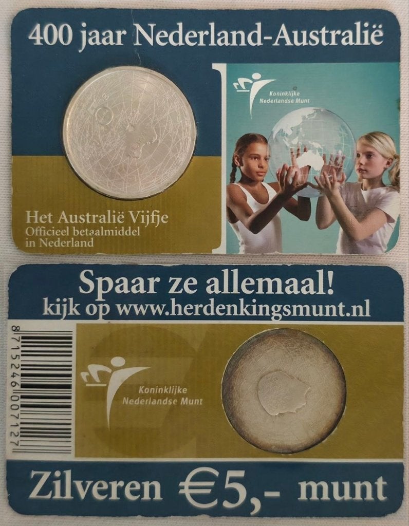 Nederland €5 – Australië Vijfje – Coincard – Zilver, Postzegels en Munten, Munten | Nederland, Losse munt, Euro's, Koningin Beatrix