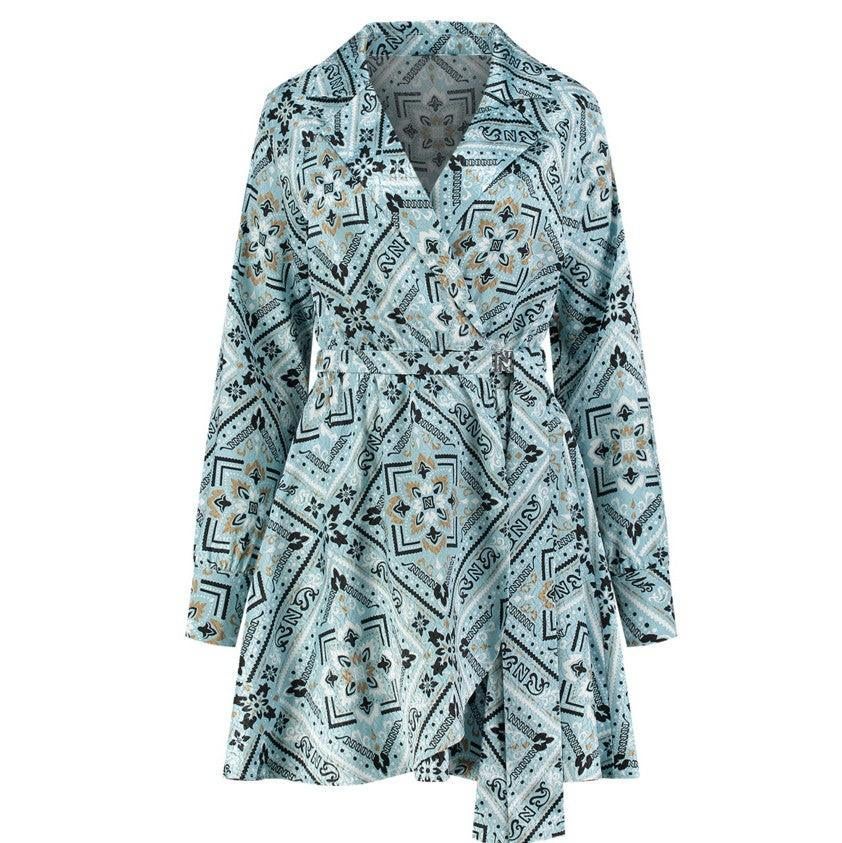 Nikkie print jurk nieuw, Maat 38/40 (M), Blauw, Nieuw, Ophalen of Verzenden