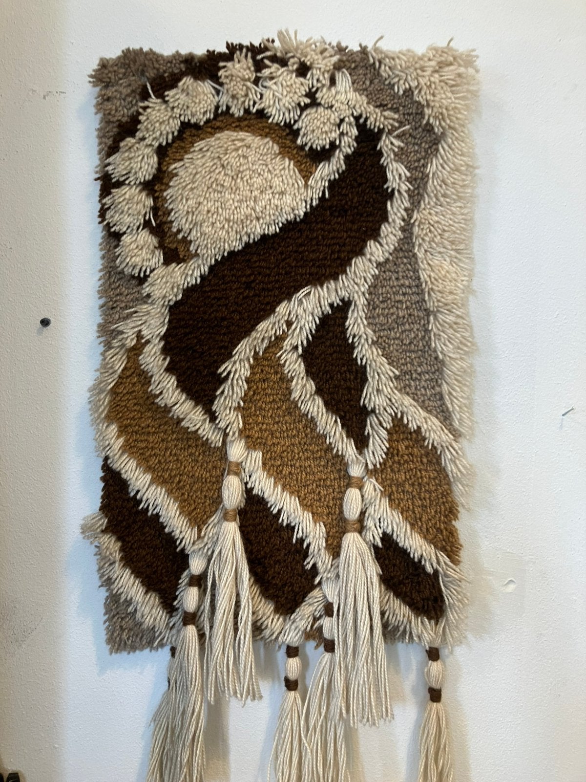 Vintage wandkleed met franjes jaren 70., Ophalen of Verzenden, Gebruikt