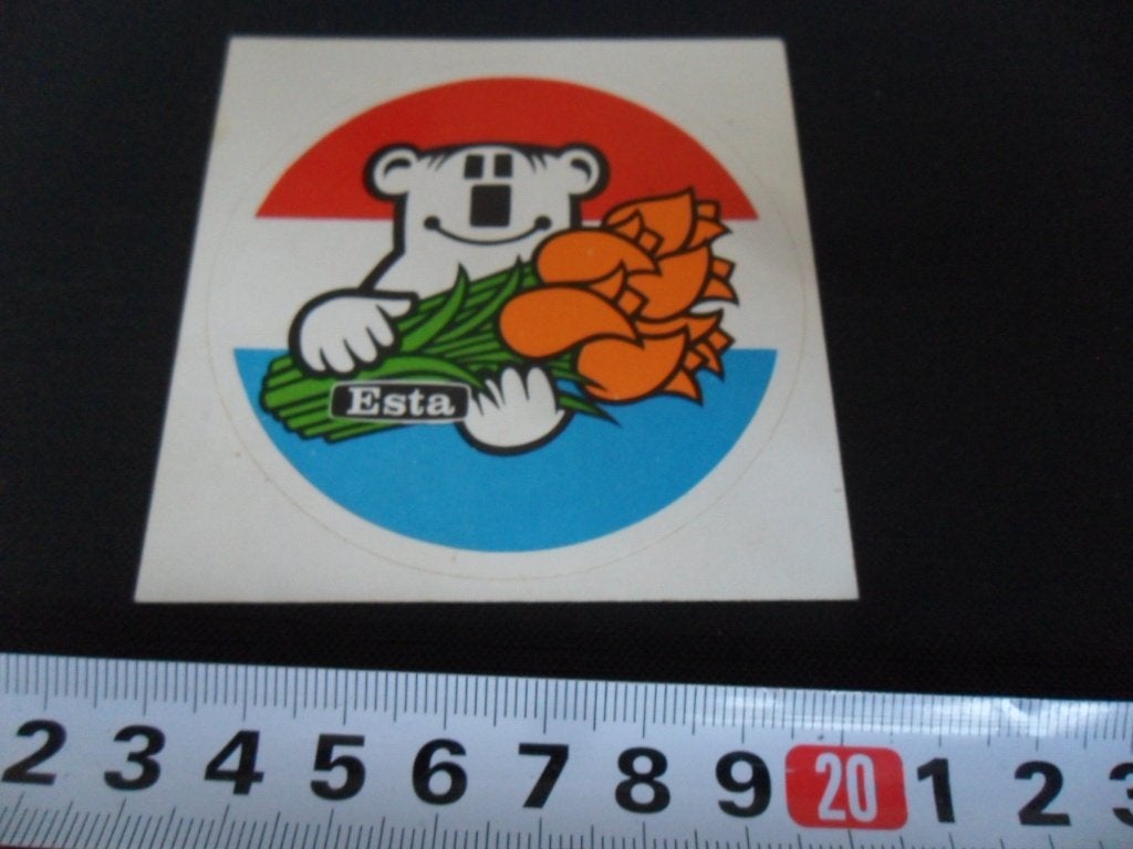 sticker ESTA rood wit blauw tulpen ijsbeer witgoed *, Ophalen of Verzenden, Zo goed als nieuw