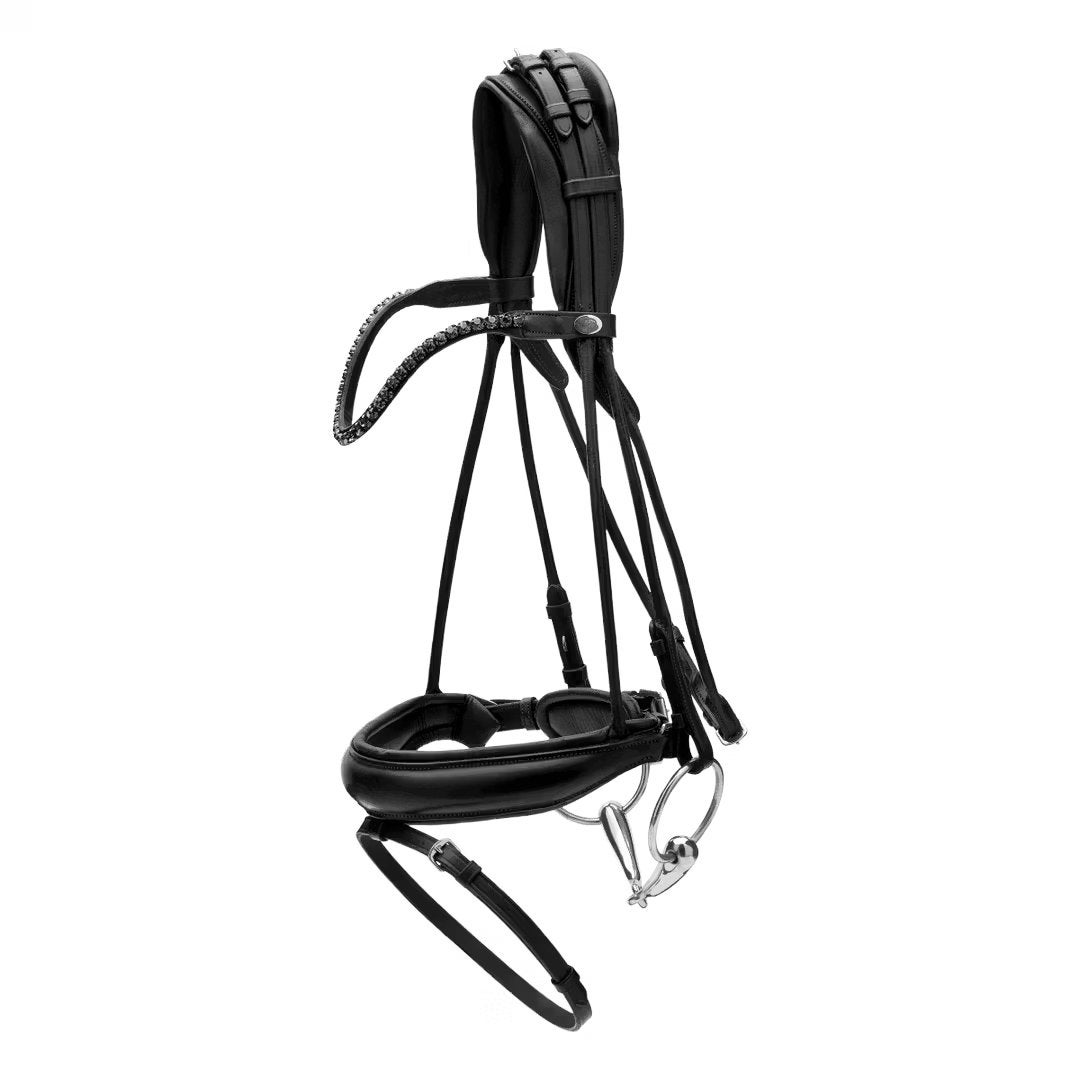 Dy’on COB Hoofdstel Rond met Neusriem Soft Leather SO, Dieren en Toebehoren, Hoofdstel, Ophalen of Verzenden, Cob, Zwart