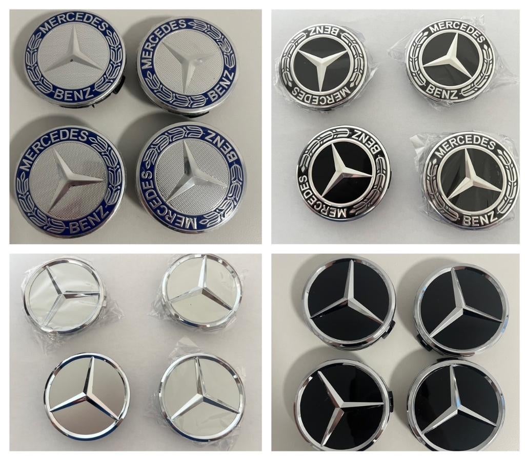 Mercedes Benz wiel naafdoppen naafkap wieldop velgkap 75mm, Auto diversen, Wieldoppen, Nieuw, Ophalen of Verzenden