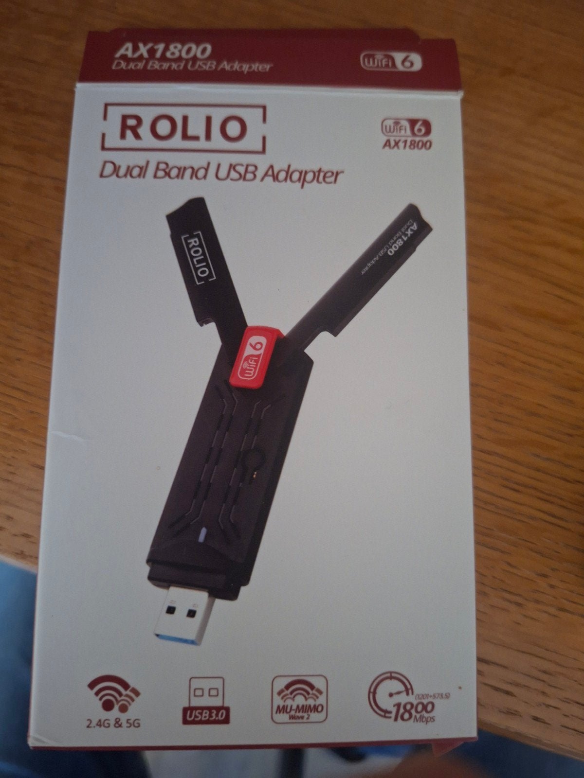 ROLIO AX1800 Dual Band USB Adapter WiFi 6, Ophalen of Verzenden, Zo goed als nieuw