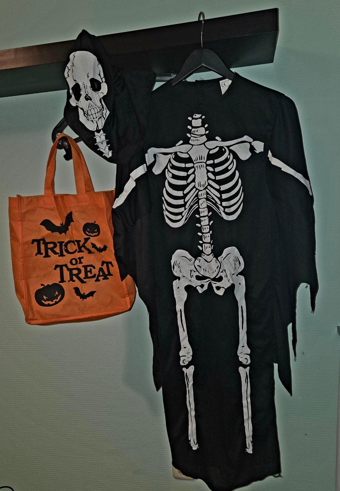 Halloween Vleermuis Skelet Kostuum Maat 130/140, Ophalen, Zo goed als nieuw, 134 t/m 140, Jongen of Meisje