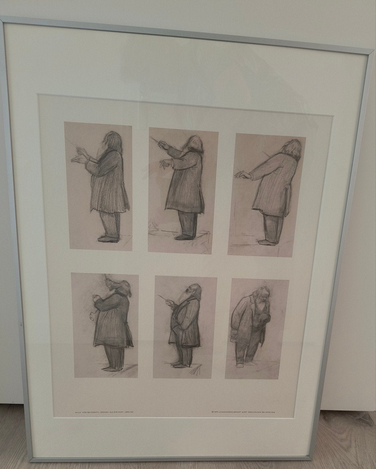 Brahms als dirigent, Ophalen, Zo goed als nieuw, Fotolijst, Met glas