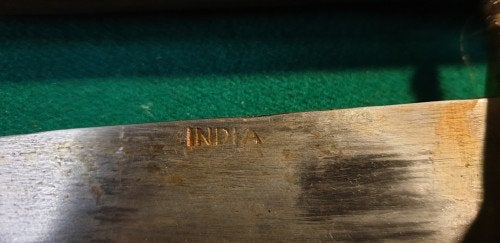mes uit india, houten handvat en schede, Ophalen of Verzenden