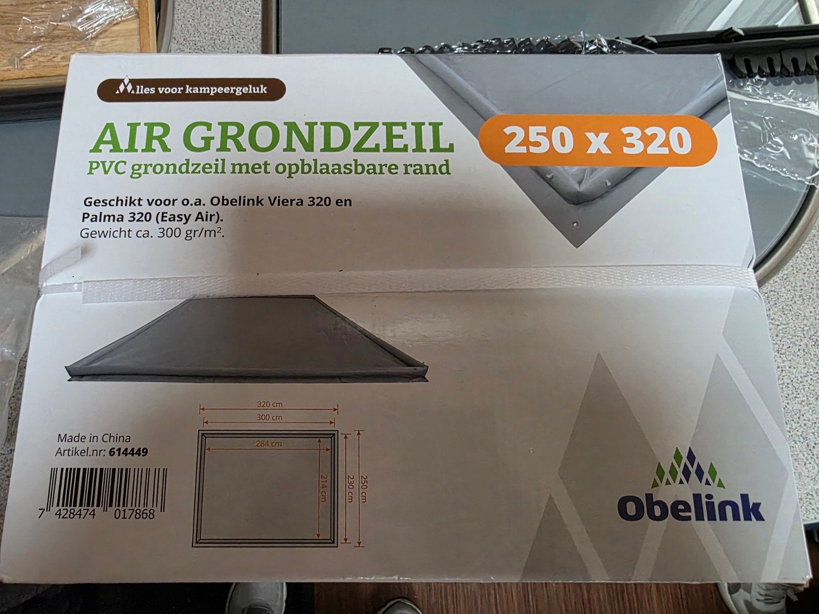 Obelink Air Grondzeil PVC 250x320 met opblaasbare rand met, Ophalen, Nieuw