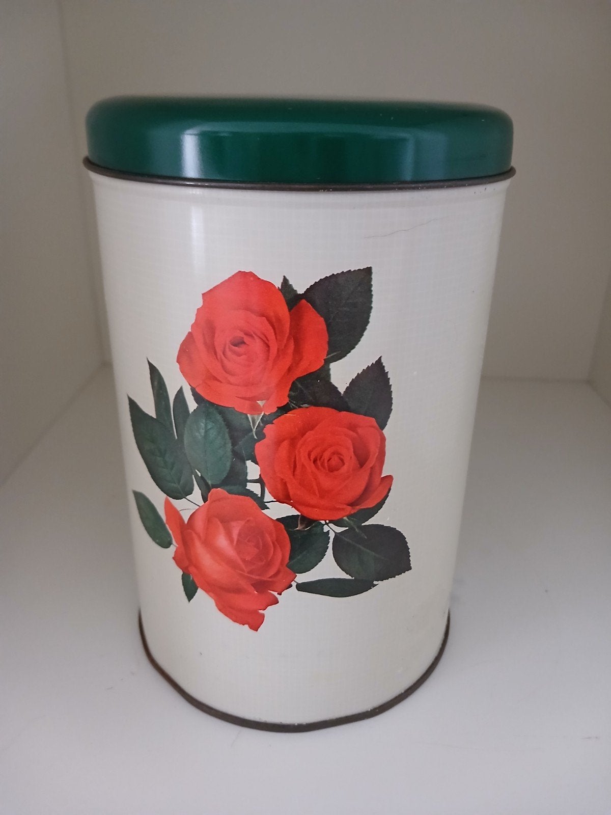 Vintage Tomado voorraadblik met rode rozen (jaren '60/'70), Ophalen of Verzenden, Huis en Inrichting