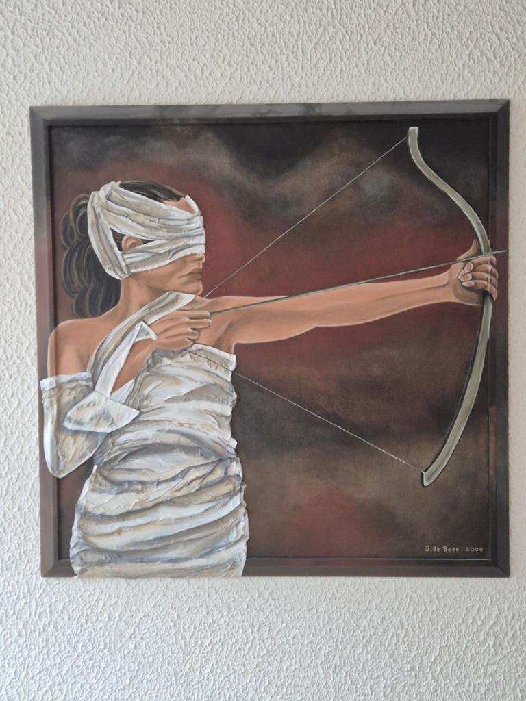 Prachtig schilderij Boogschutter, Ophalen, Oorspronkelijke maker, Zo goed als nieuw, Schilderij