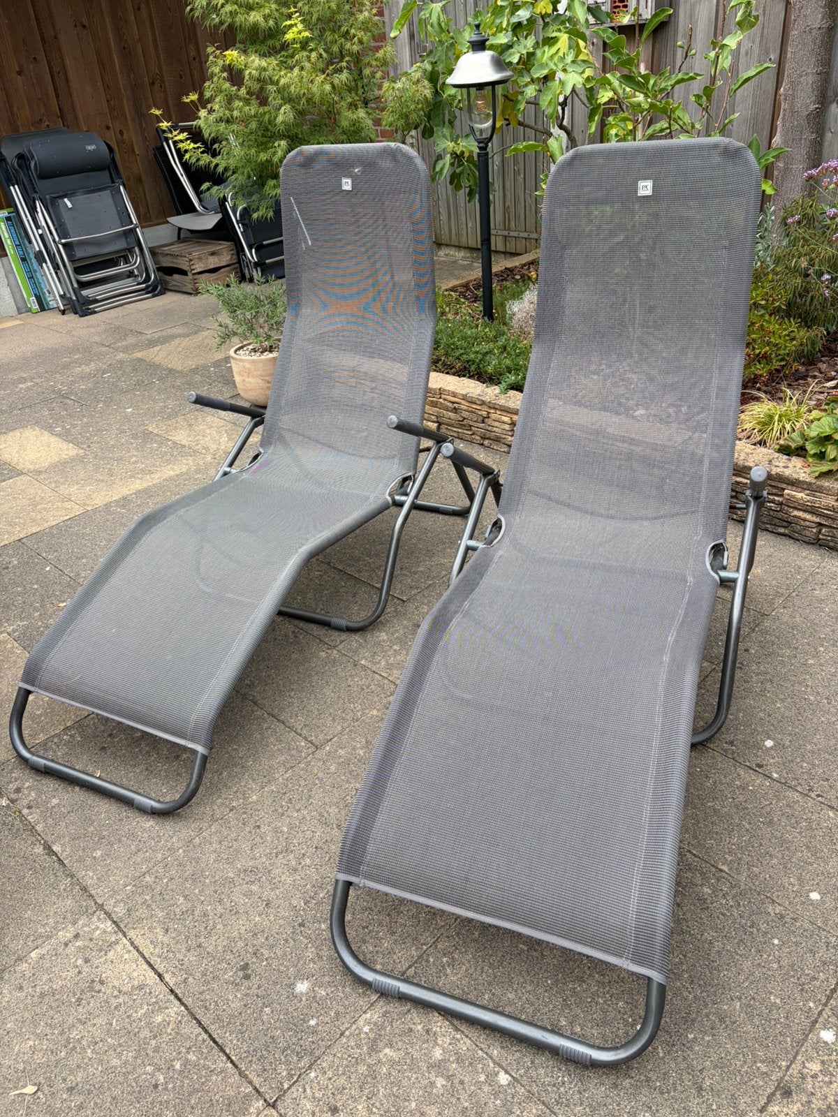 2x PR & design verstelbare ligstoelen, Ophalen, Zo goed als nieuw, Kunststof, Verstelbaar