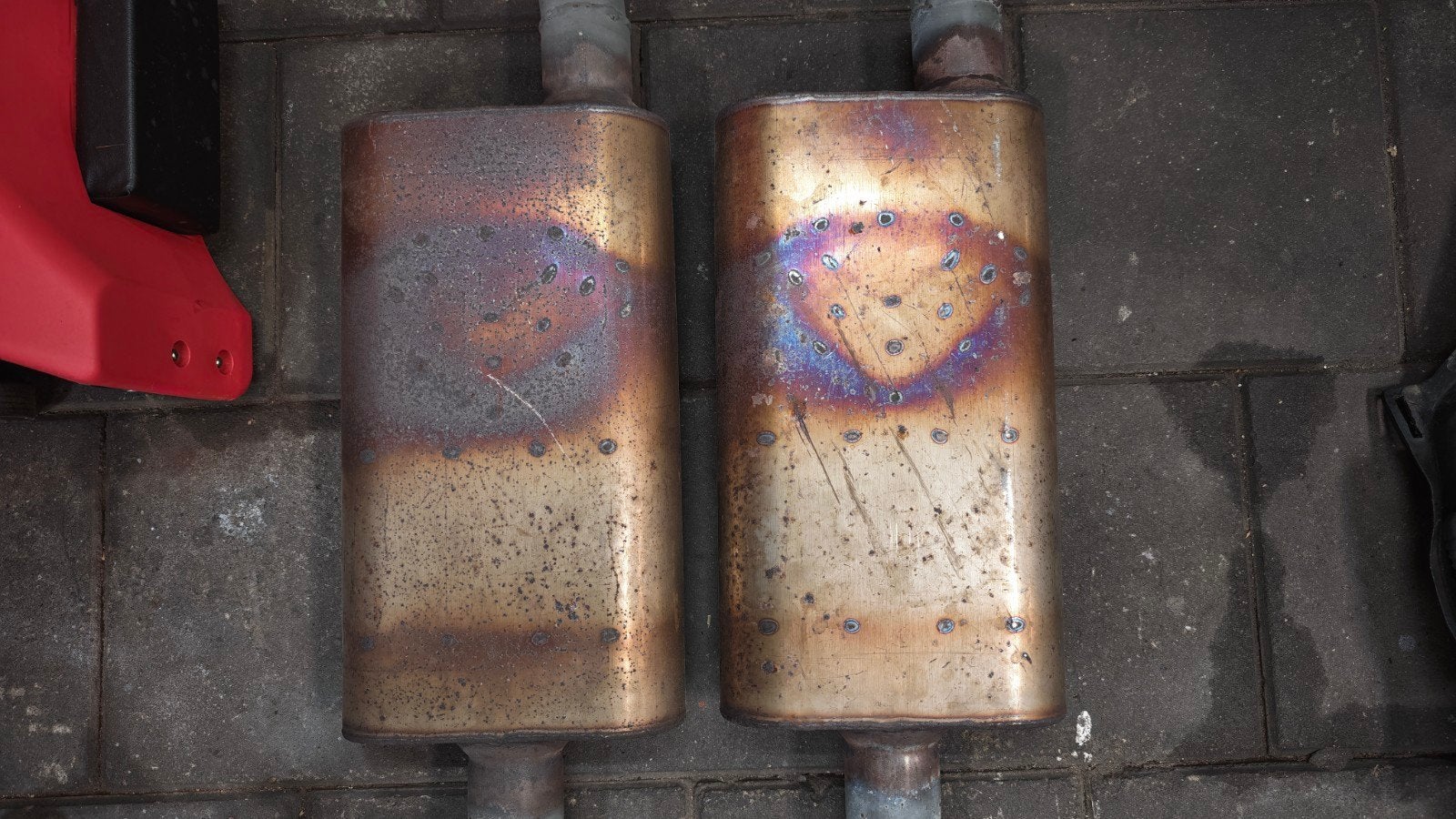 RVS Flowmaster 842552 dempers 50-series 2½", Ophalen, Gebruikt, Amerikaanse onderdelen